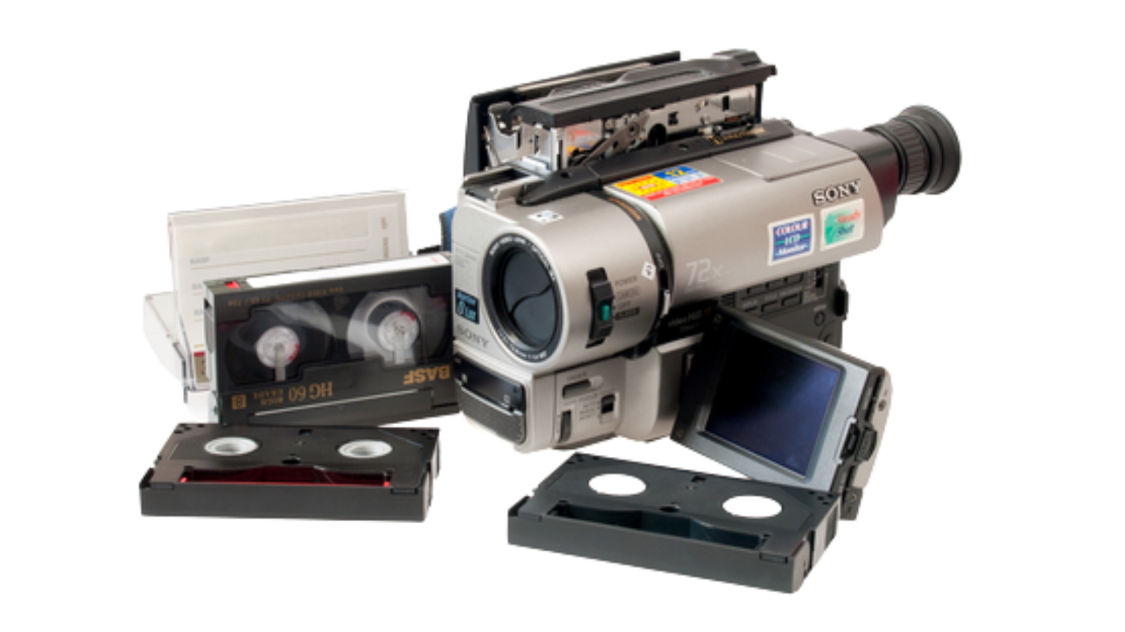 Video8 camcorder and tapes ready for digital conversion