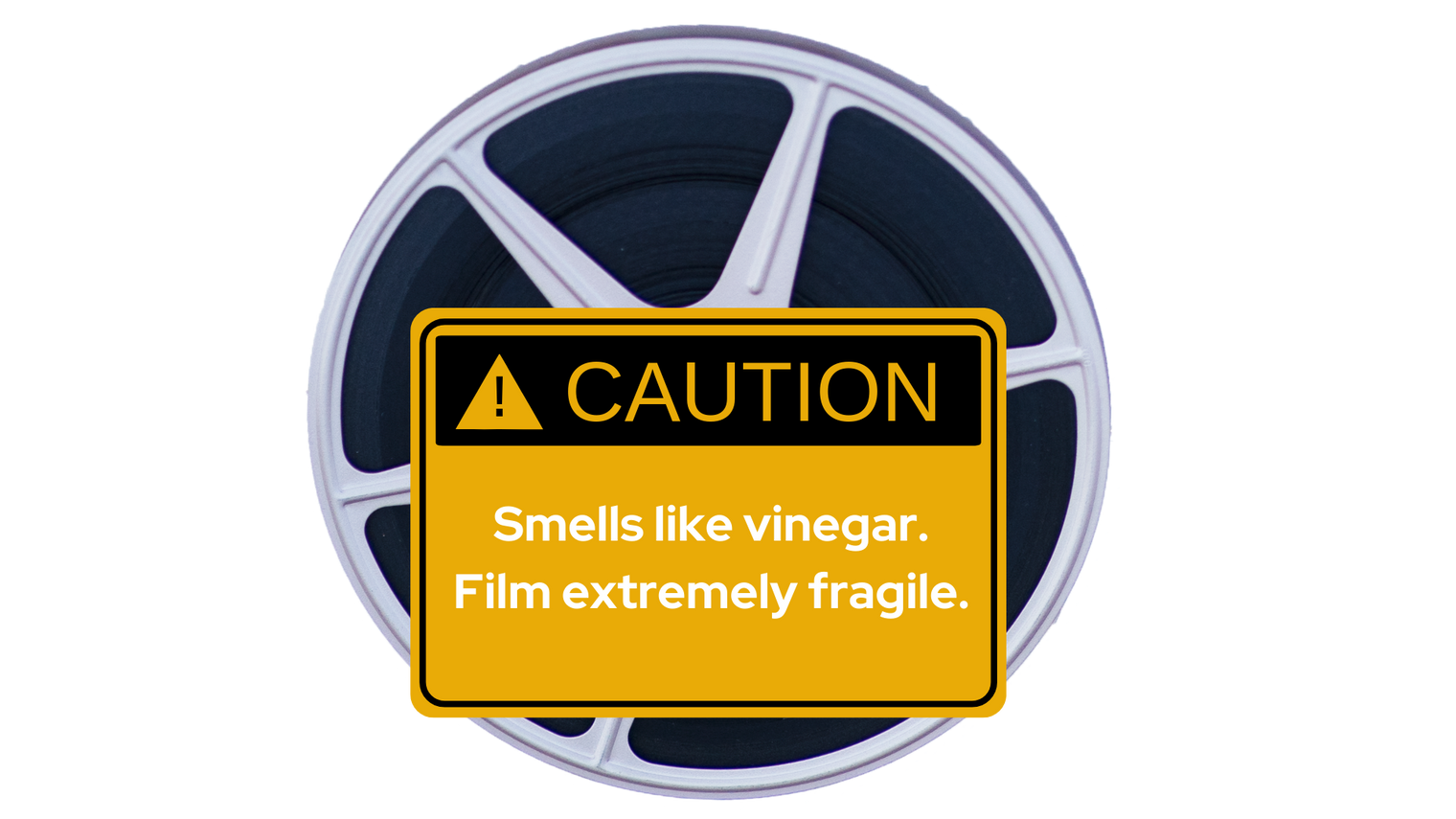 Degraded 8mm Film Reel with Vinegar Syndrome