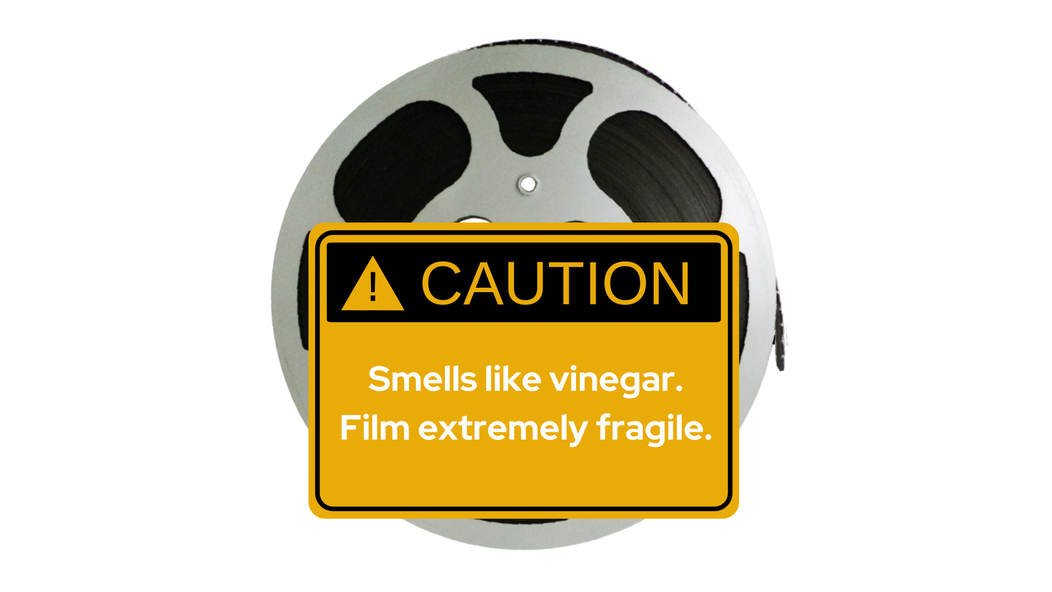 Degraded 16mm Film Reel with Vinegar Syndrome