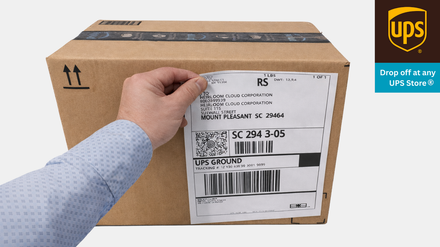 Heirloom Shipping Label with UPS Logo