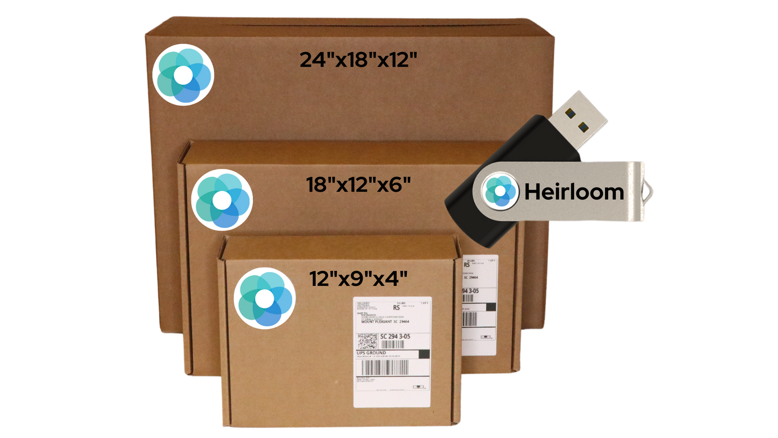 Heirloom Shipping Box and USB Bundle