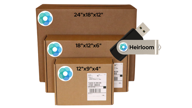 Heirloom Shipping Box and USB Bundle