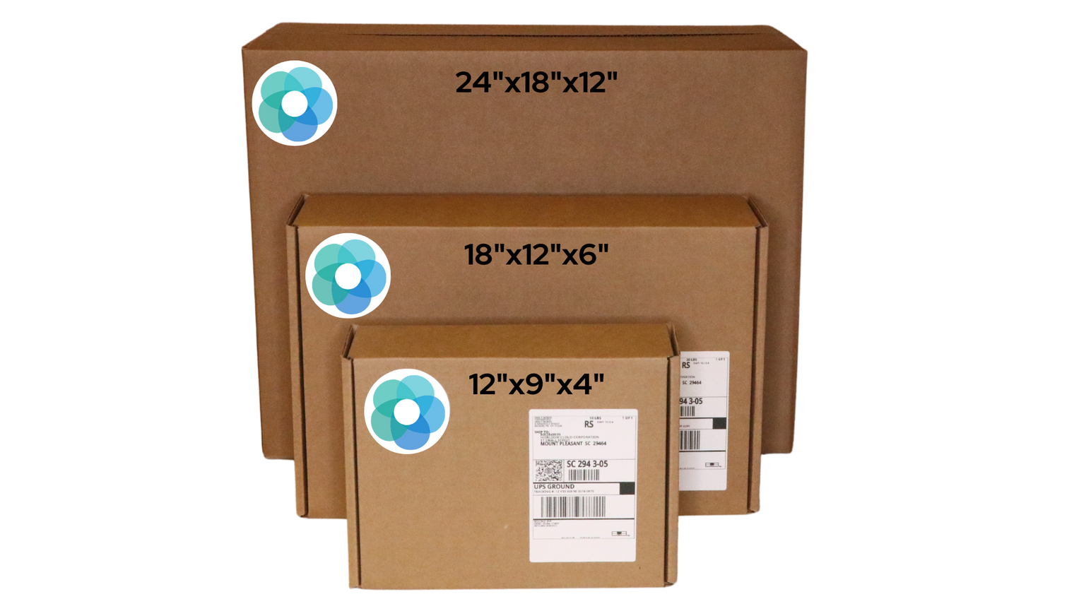 Heirloom Shipping Boxes are Small, Medium, and Large