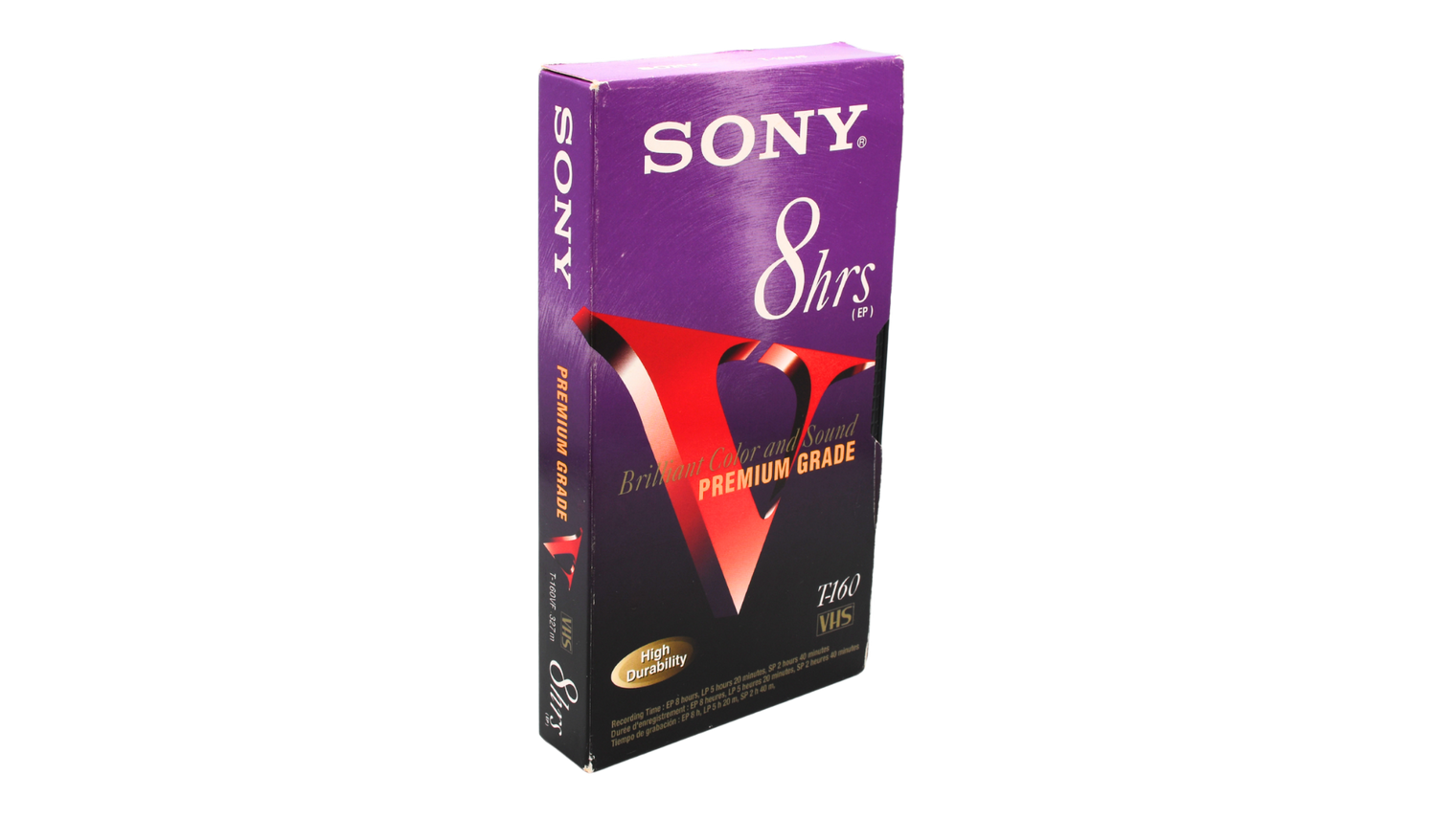 Sony T-160 8 Hour Premium Grade VHS Tape