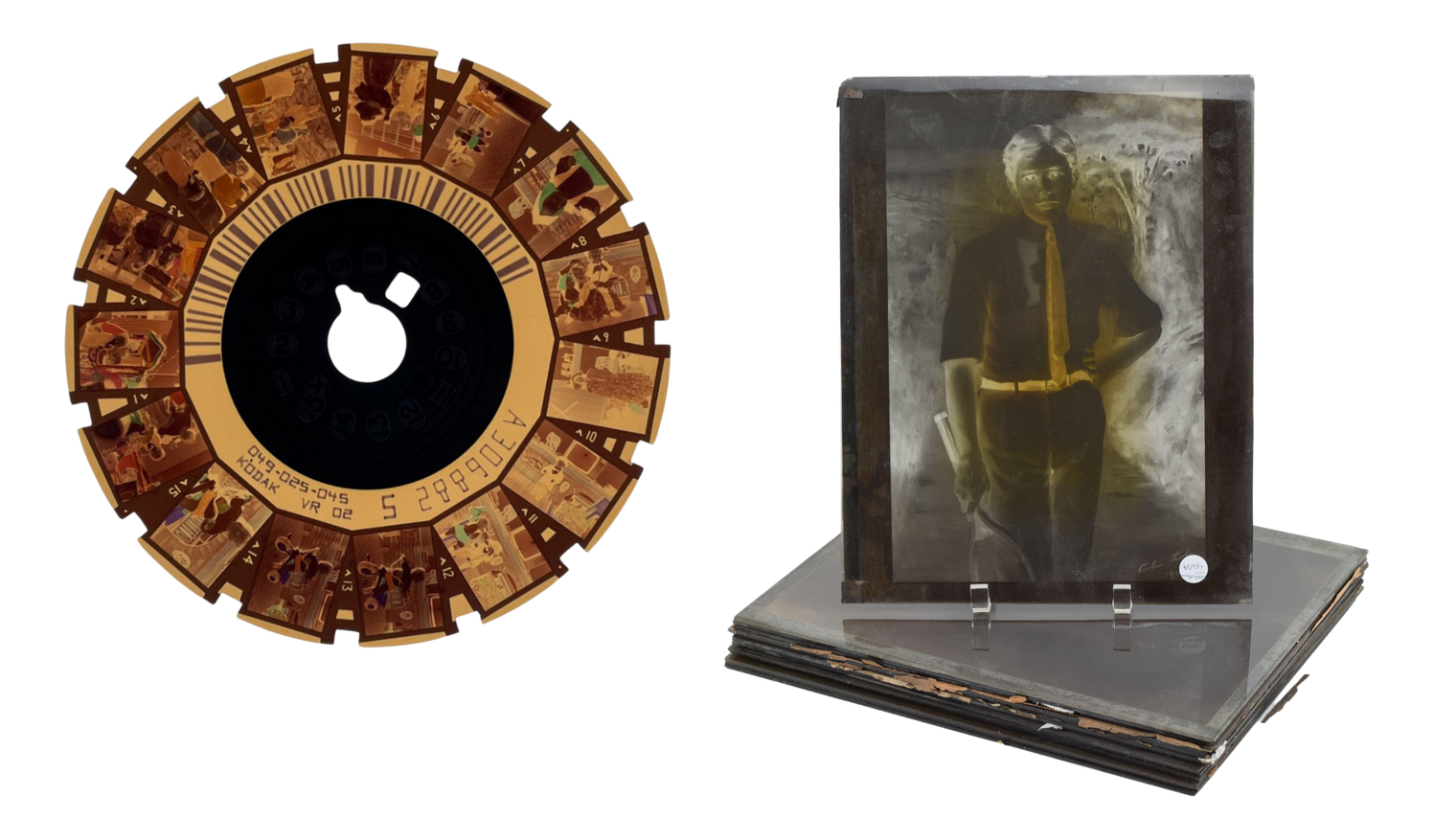 Specialty Photo Negatives on Old Glass and Picture Disc Negatives