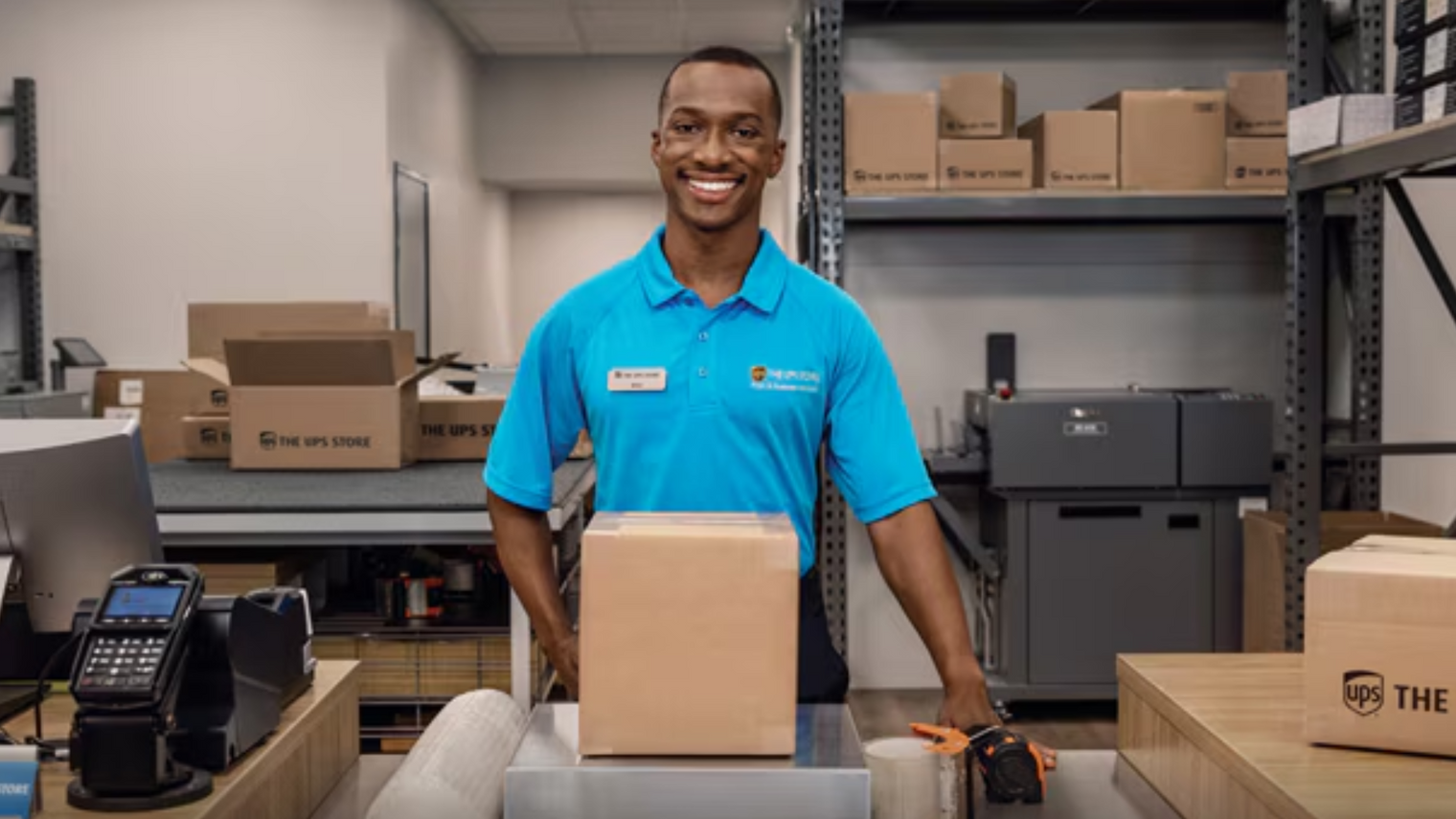 UPS Store Agent Behind Counter