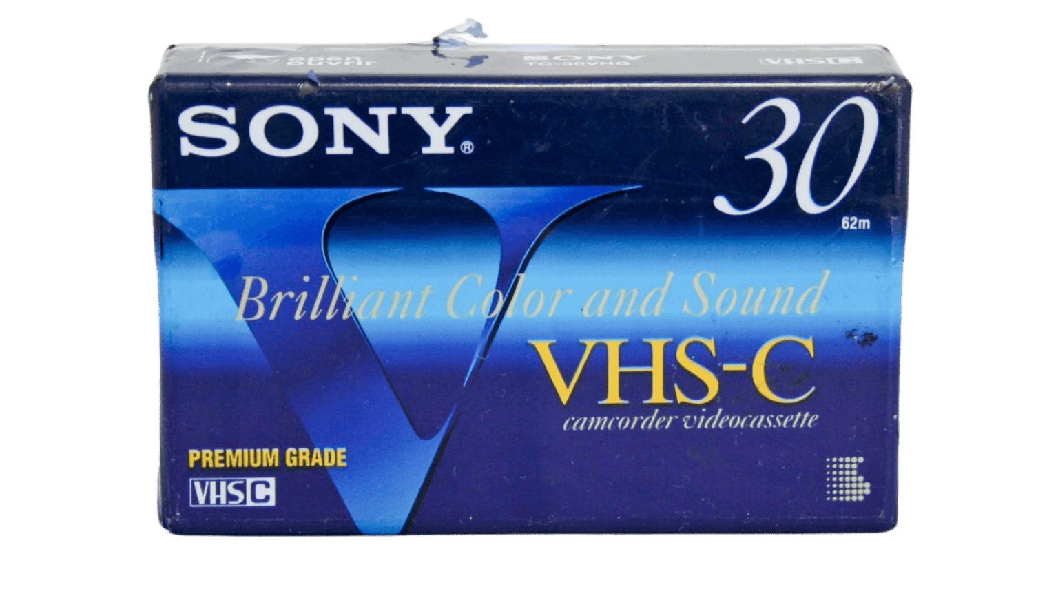 Case for a compact Sony VHS-C camcorder videocassette