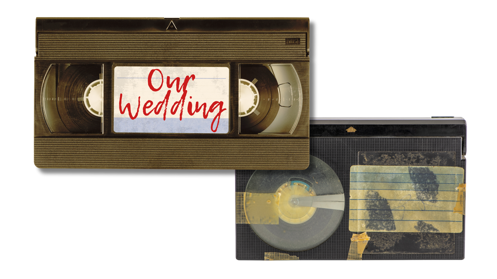 Betamax vs VHS tapes showing size and design differences