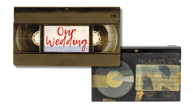 Betamax vs VHS tapes showing size and design differences