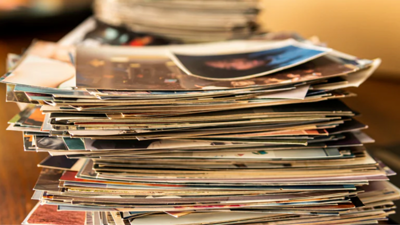 Stack of Printed Photos Before Scanning