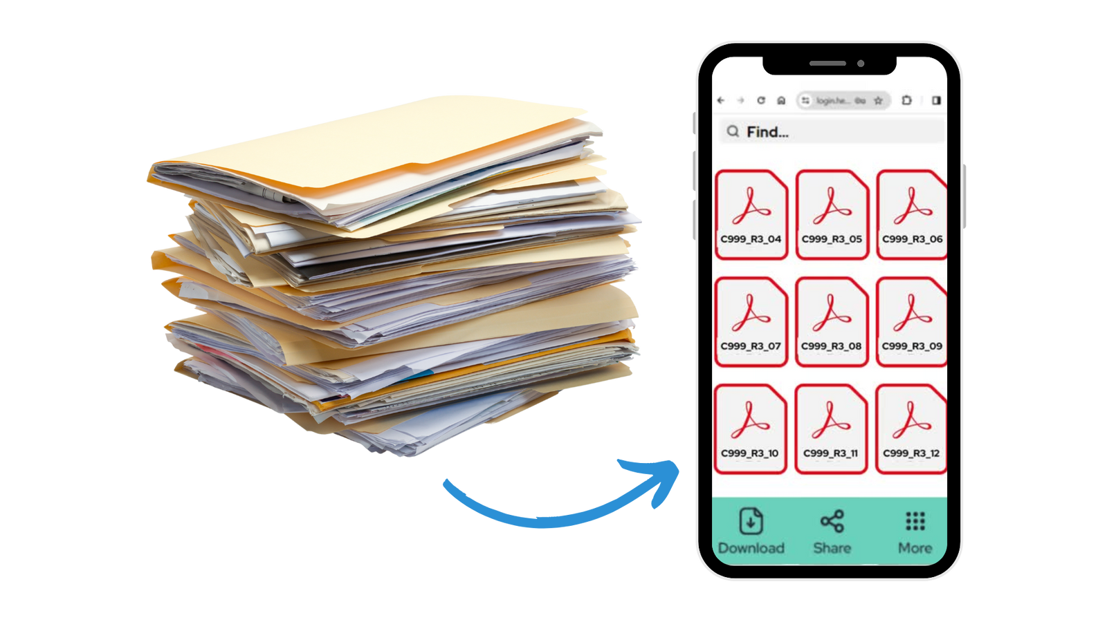 Paper documents scanned and prepared for digital archiving