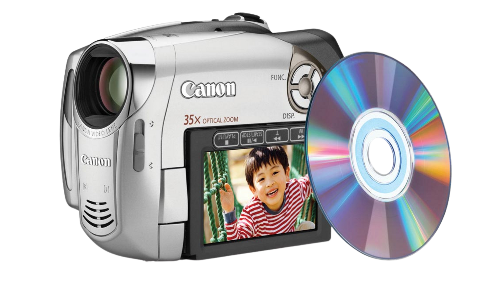 Mini DVD camcorder and compact disc for digitization