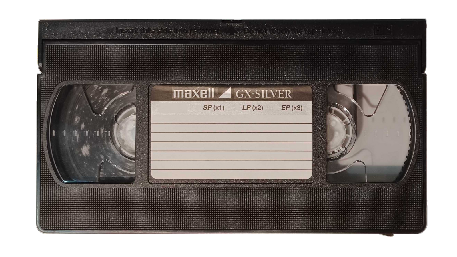 Mold growing on the VHS tape inside the cassette