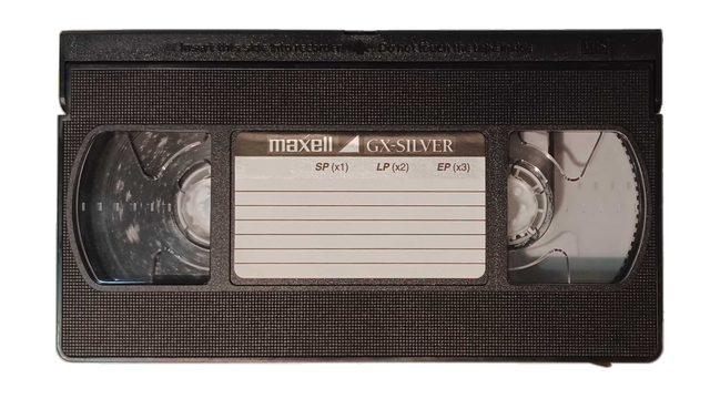 Mold growing on the VHS tape inside the cassette