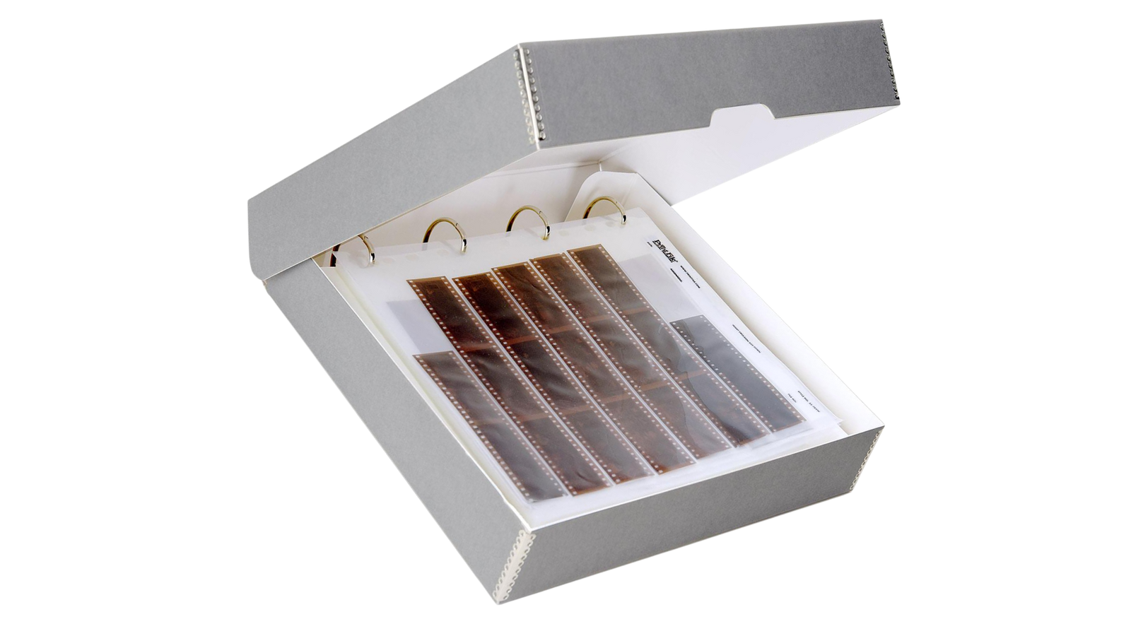 Organized Negative Film in Clear Plastic Binder Pages