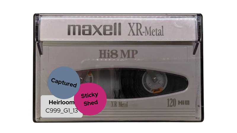 Repaired Maxell XR-Metal Hi8 Cassette Tape with Sticky Shed