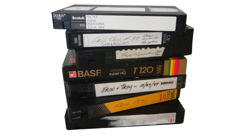 Stack of Home Movies on VHS Tapes