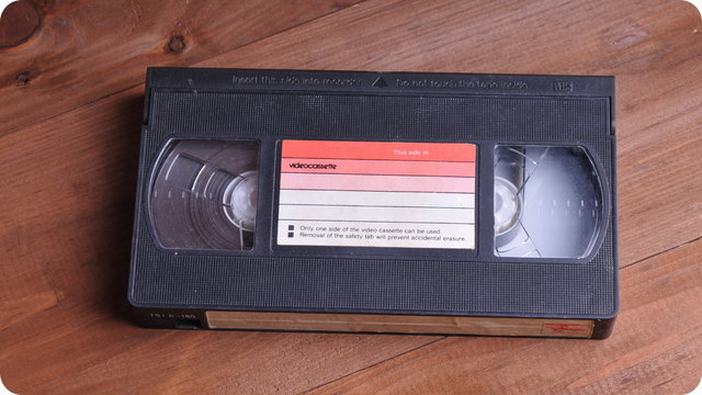 VCR tape on family table