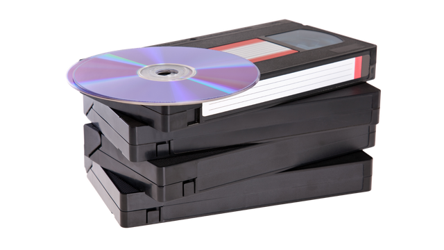 VHS tapes to Walmart Photo Center for conversion to DVDs