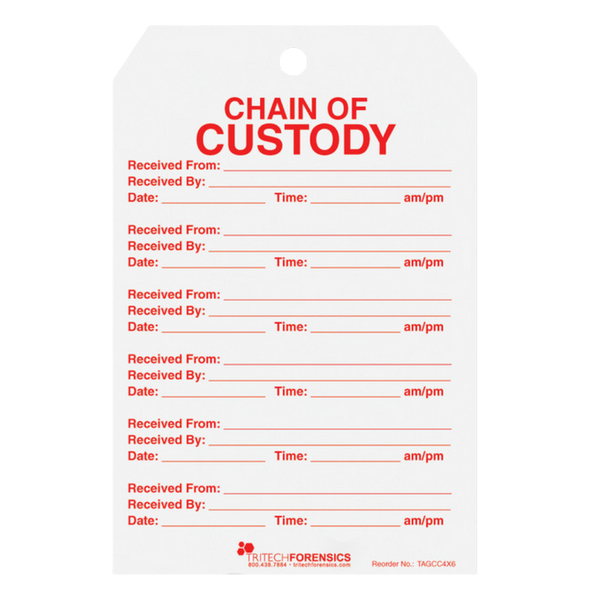Chain of custody tag