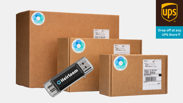 Three Sizes of Heirloom Shipping Boxes with an Example of the Best USB Flash Drive