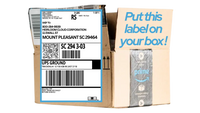 Heirloom shipping label fits on any size box!