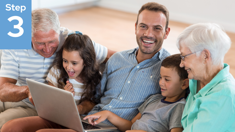 Step 3: A family enjoying digitized memories together