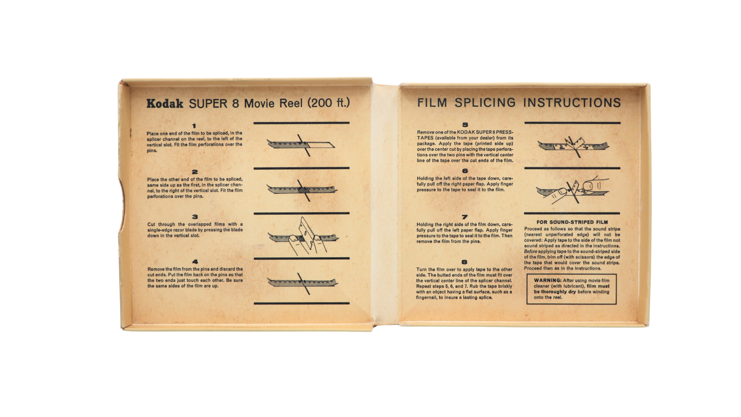 Kodak Super 8 Movie Reel Film Splicing Instructions