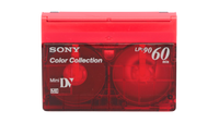 Red Sony MiniDV Tape