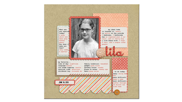 Scrapbook Page with Photos, Text, and More