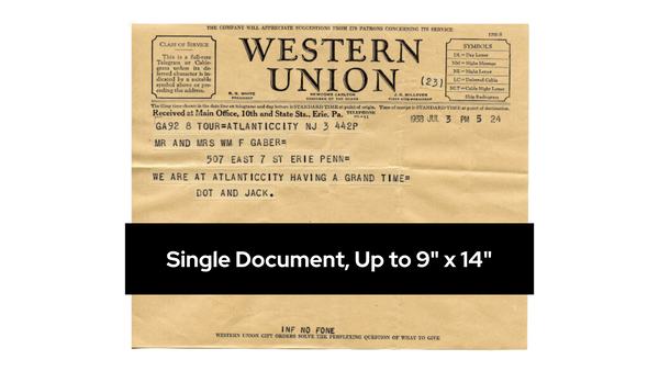 Single Document for Scanning