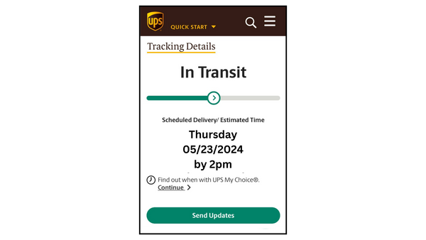 UPS Tracking on Mobile Device