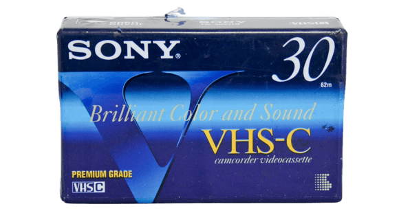 Case for a compact Sony VHS-C camcorder videocassette