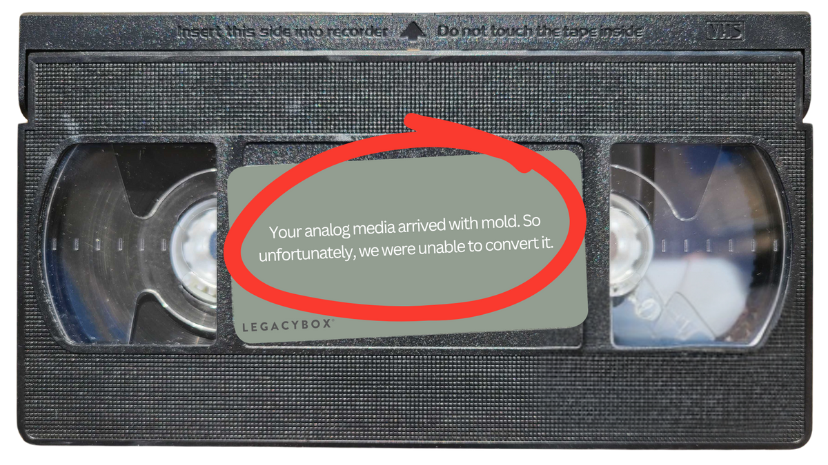 VHS tape rejected from Legacybox claiming mold